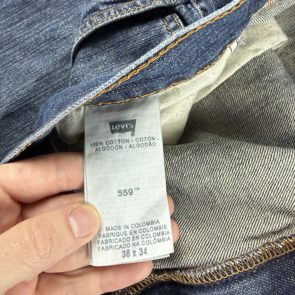 Levis‎ 559 Relaxed Straight Fit Jeans Mens 38x34 Blue Medium Wash Mid Rise - Picture 9 of 16